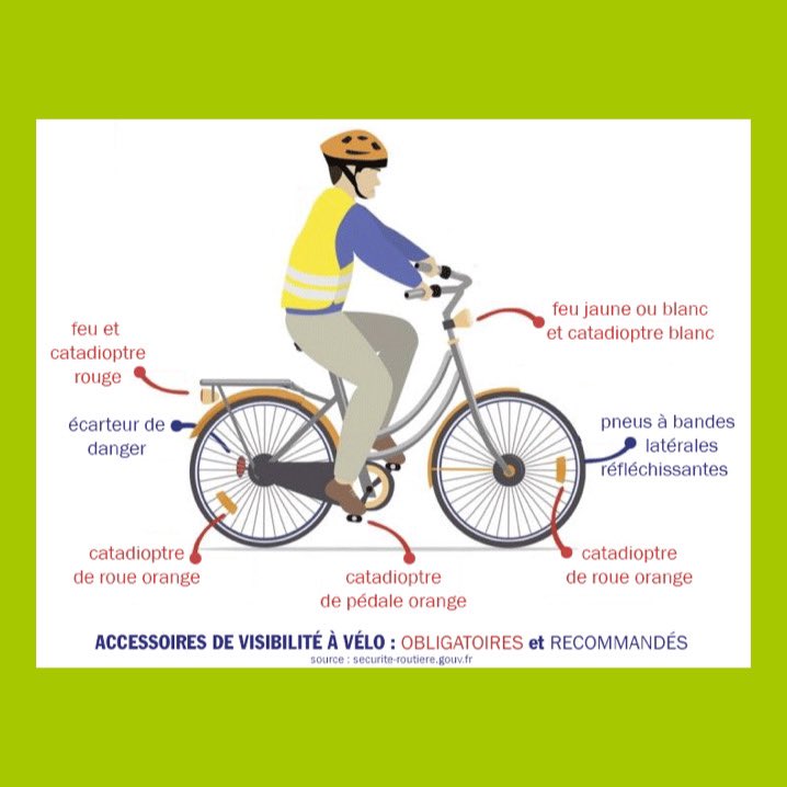 Vél'Oxygène Reims on X: 🕚Avec le changement d'heure, la nuit tombe plus  tôt et les déplacements quotidiens à vélo se font désormais dans  l'obscurité 🌜 ➡️ À vélo soyez visible 🔦💡 pour