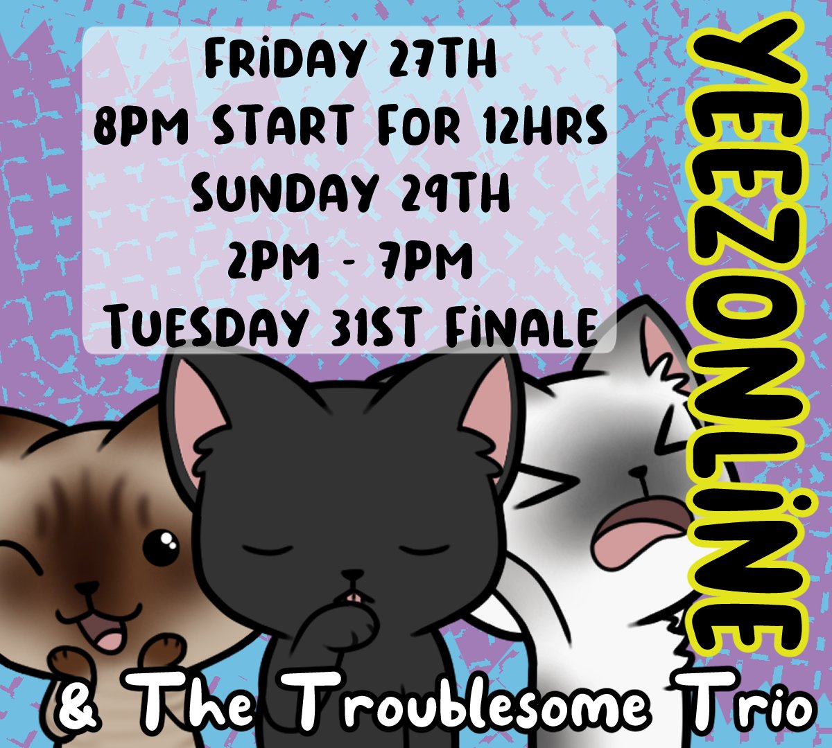 yeezonline's tweet photo. Day 3 of our charity streaming event for @Pawsome_Players !

@MozzyGG is live now playing Black Dessert, I will be returning for round 2 of Little Nightmares at 2pm, and @suaycine will be closing the night from 7pm!

Drop in and show your support here: https://t.co/rGIRngGB0p https://t.co/p4LCwziXAY