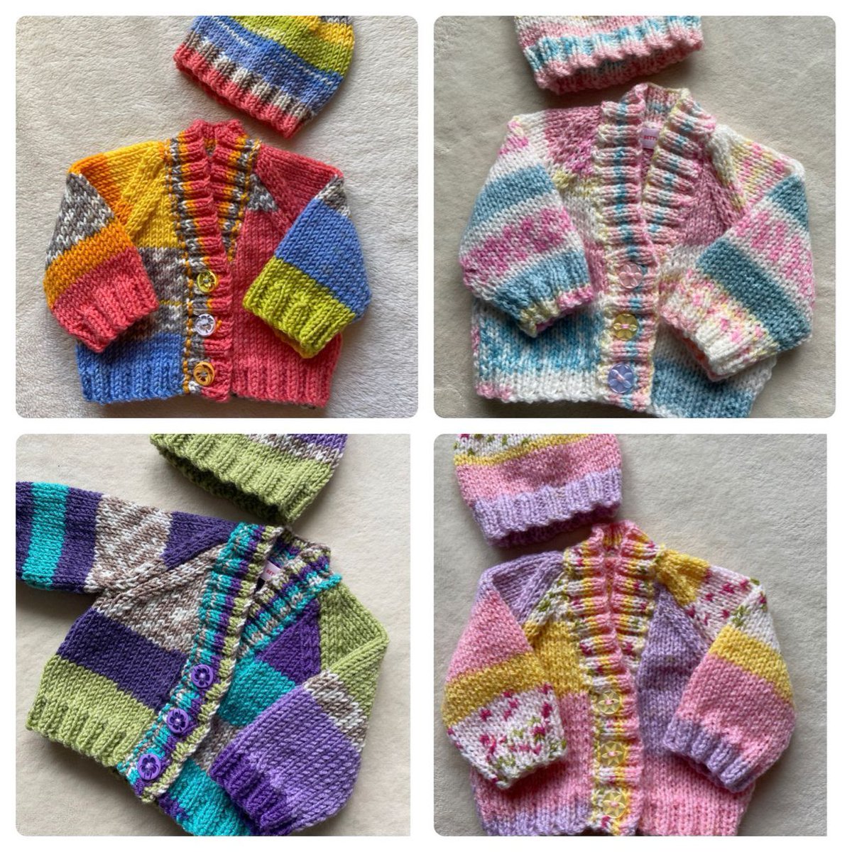 Even tiny babies can have colourful knitwear 🧶🌈 here are some of my preemie baby sets that are currently available in my Etsy shop 💕

Bettysmumknits.etsy.com 

#UKGiftHour #UKGiftAM #shopindie #MHHSBD