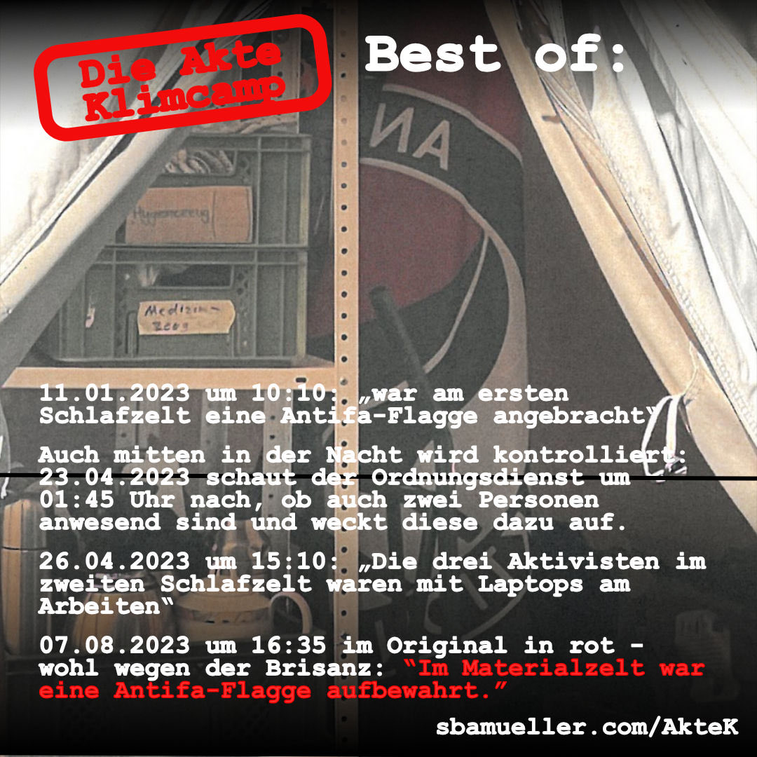 sbamueller's tweet image. Die Akte #Klimacamp: Wie das Ordnungsamt der Stadt #Freiburg das Klimacamp überwacht!

Eine exklusive Analyse in meinem Blog unter sbamueller.com/AkteK

Es ist schon erstaunlich was da aufgeschrieben wird!
