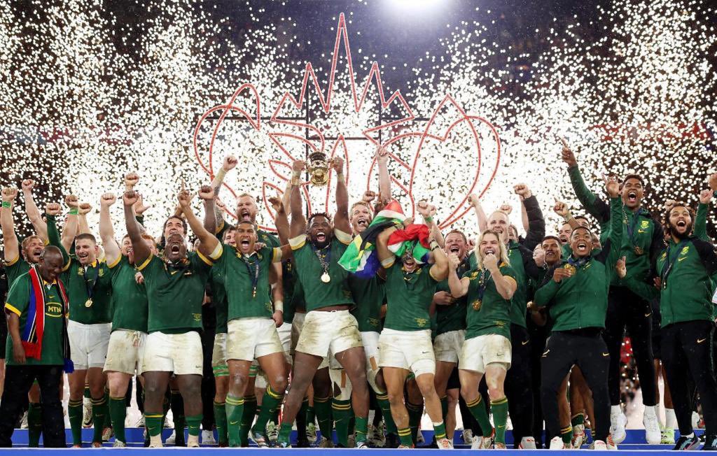 AttacqLimited's tweet photo. “This is for our fans and for South Africa” 🇿🇦
Thank you for keeping the hope alive.
Congratulations to our Champions in green and gold!
#ProudlySA #StrongerTogether #Springboks #Unity #Camaraderie #TeamSpirit #HalalaBokke #FourSA https://t.co/E0Qsmwf7Ny