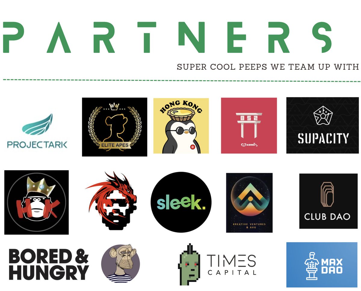 We have teamed up with some super cool peep! 

More are coming, check out the full partner list here: nfthk.events

#partners #NFT #NFTevents #NFTHK #HKevents #Apefest #DeGods #Azuki #PudgyHK