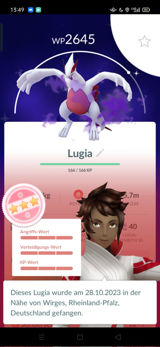 DarthTiger6's tweet photo. OMG! Shadow Shundo Lugia!
My first ever Shundo and its a Shadow Wtf?! #ShadowShundo #ShinyPokemon #Lugia #ShadowShiny #PokemonGOHalloween #PokemonGO  Shiny Rate should be around 1/20 since we did about 41 Raids (as 5-6 people) yesterday and got 2 Shinys. My 2nd100% from 5*Raid :) https://t.co/cRcyInYzeW