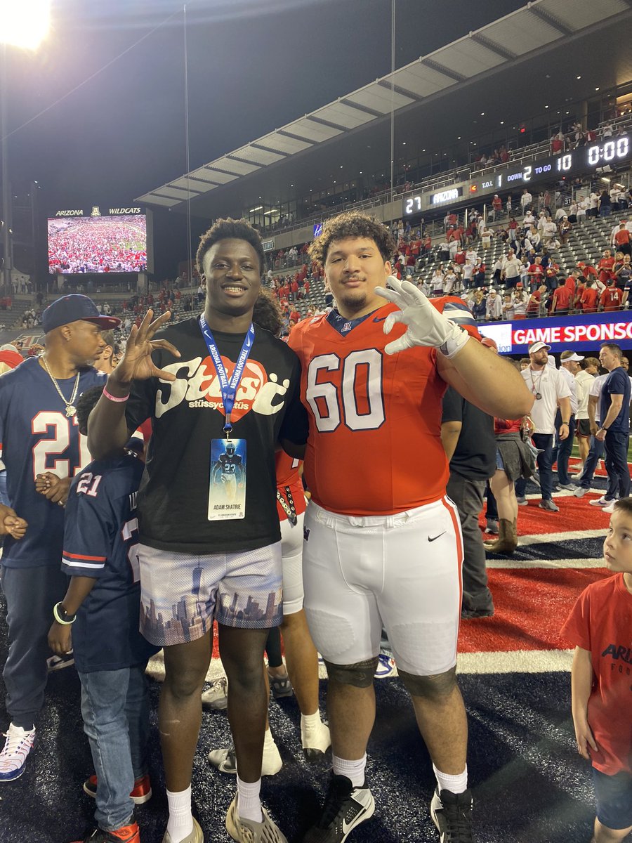 IamAS_8's tweet photo. Thank you !!! @ArizonaFBall, 
for the great time on my visit. 
I had the chance to catch up with friends and experience the game day atmosphere!  

#GoWildcats🔵🔴

@SyndricS @Coach_KC84 @CoachPaopao @CoachJimmieD @_camlemons @ChoppinTheField https://t.co/0OlCPpiIZs