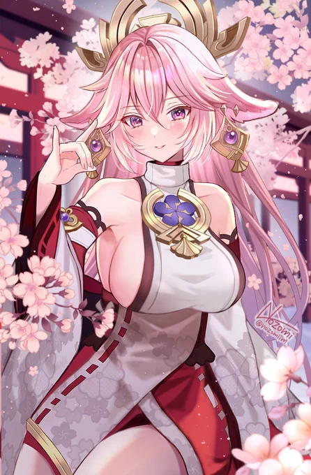 【29日目/1ヶ月チャレンジ】  八重神子  /   Yae Miko    #原神 #GenshinImpact