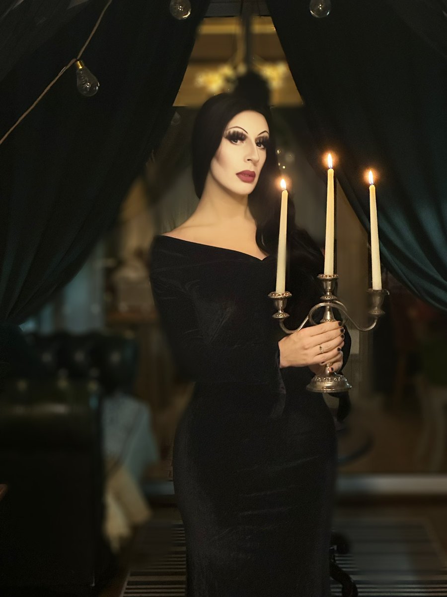 You are dearer to me than all the bats in all the caves in the world ~Morticia Addams~ 
#Halloween #Addamsfamily #dragqueen