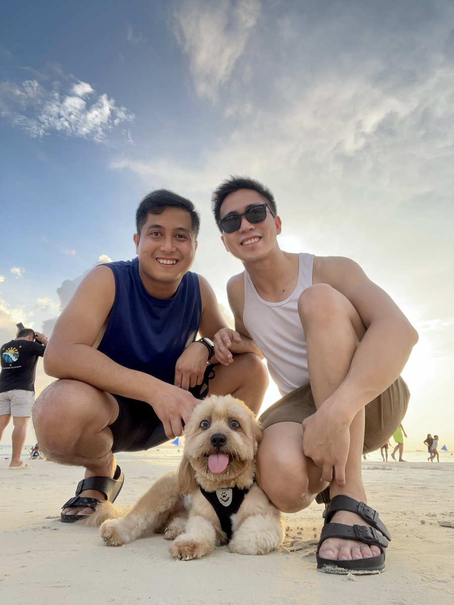 Spending our 39th Monthsary at Boracay Island with my furfamily 🫶🏻🐶 Couldn't be happier!!! 😭❤️☀️🏖️