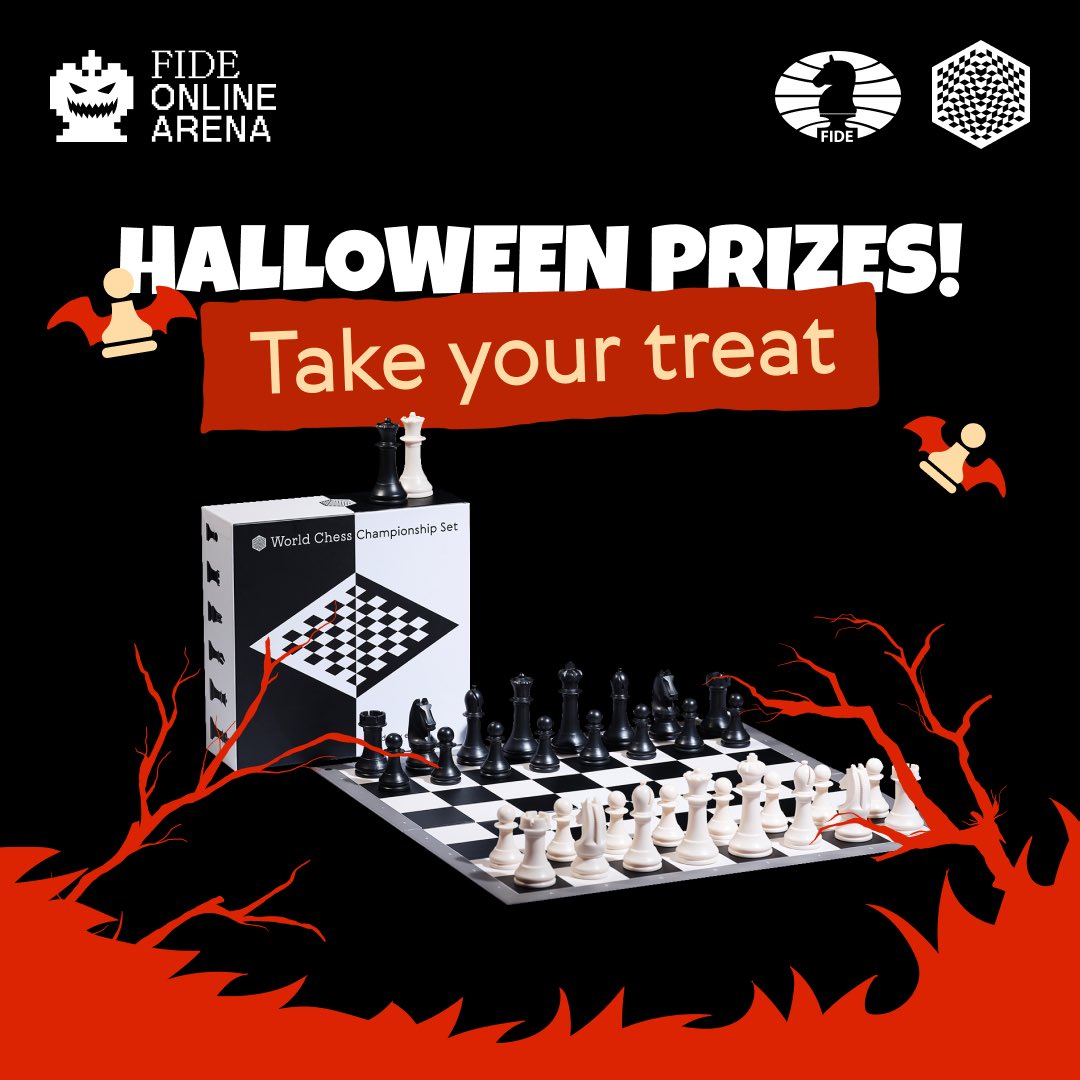 FIDE Online Arena - It's pretty, it's cool, it's the World Chess  Championship Set, your reward for our special Halloween tournament! 🎃 🗓️  29 OCTOBER ⏰ 14:00 UTC Join now