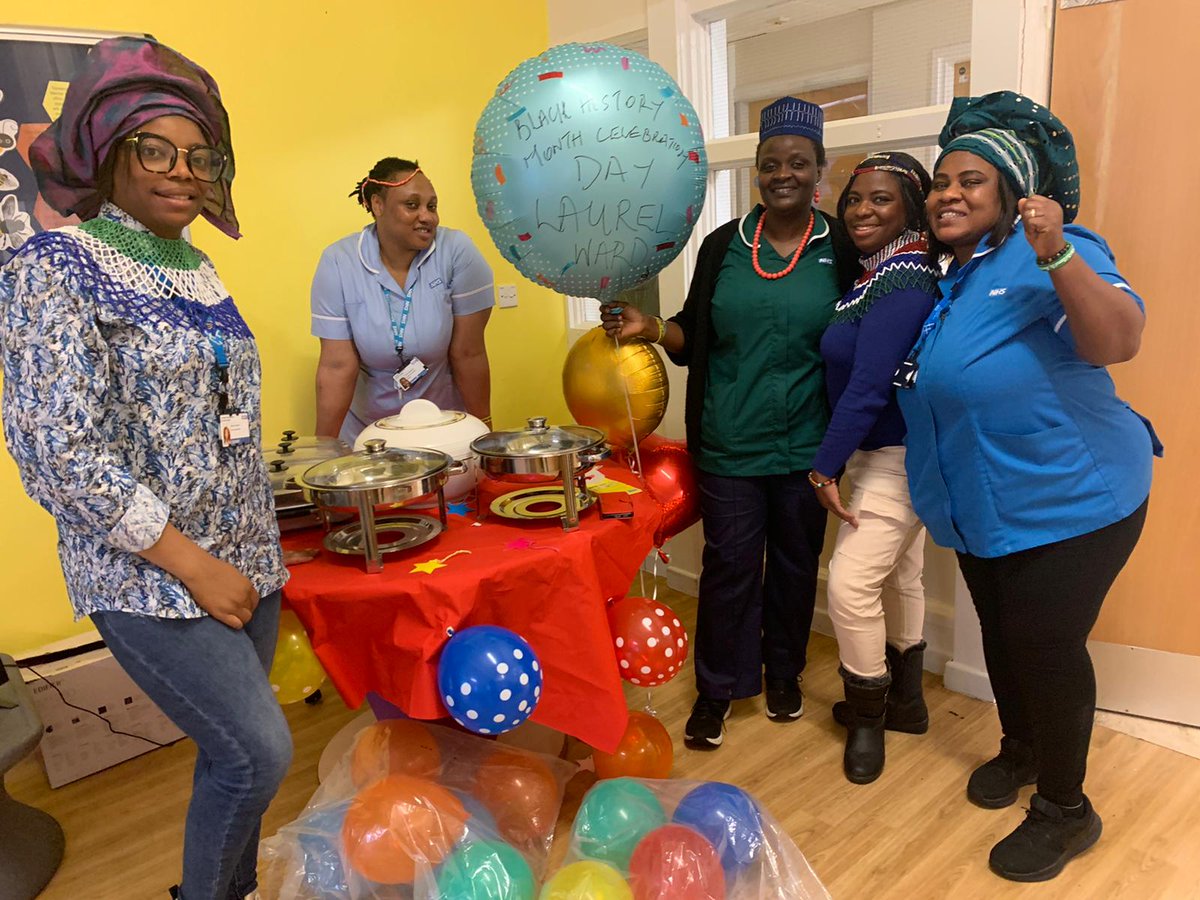 AStrgmmh's tweet photo. Celebrating the Black History Month on Laurel ward..We appreciate everyone's effort and contribution to the wellbeing of our clients..#Motivatedheart, # teamlaurel 
@Anushachandu4 @ErvingMarie @gemmamlambo @gemmamlambo @GMMH_NHS @Lovenes95323630 @Trace_Vj https://t.co/OYH9yBwNW8