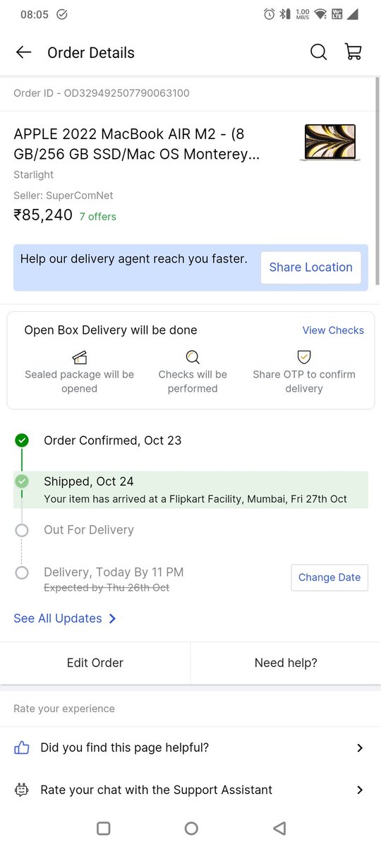 hamja_shaikh's tweet photo. @flipkartsupport @Flipkart Still waiting https://t.co/XeM6N7NYU8