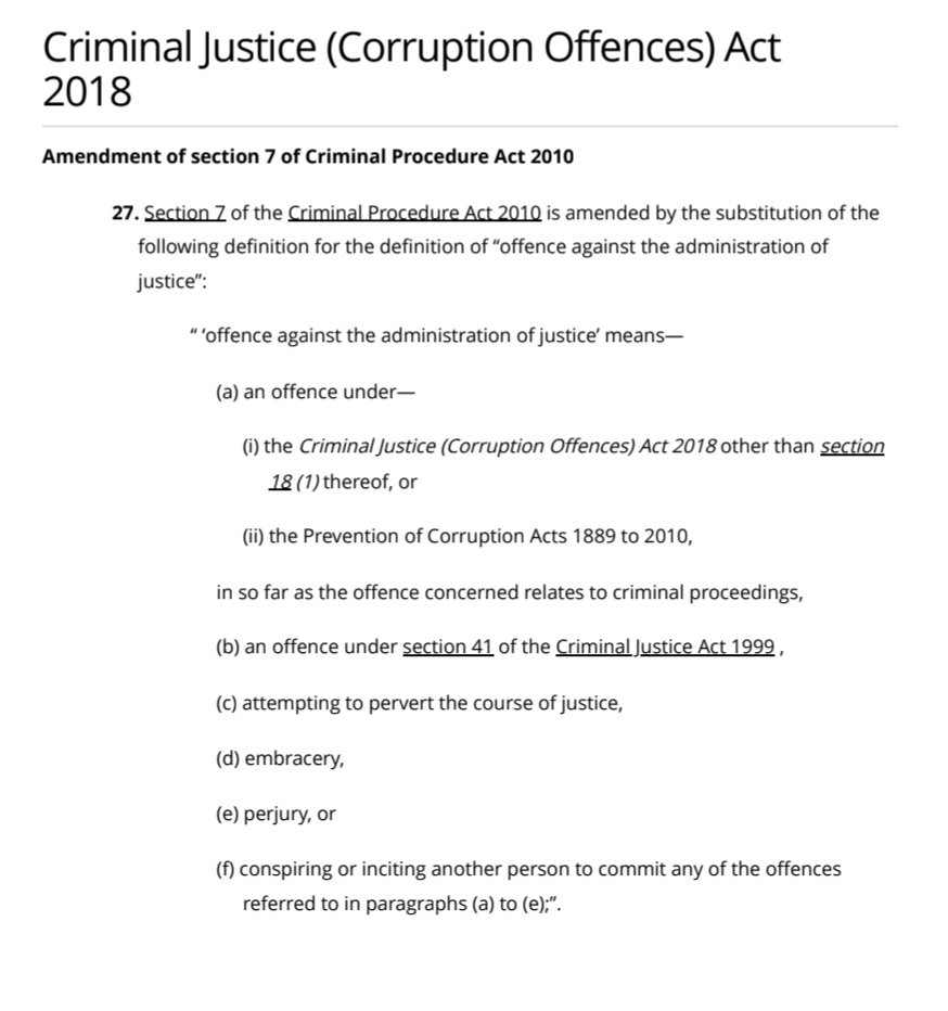 PSIA1851's tweet image. Civil Servants in the @DPCIreland are committing crimes contray to s.9(1)(b) Offences Against the State (Amendment)Act 1998 &amp;amp; s.27(c) Criminal Justice (Corruption Offences) Act 2018 by not informing @GardaTraffic about data breaches. 

€50,000 FINE
5 YEARS IN JAIL

#ITSACRIME