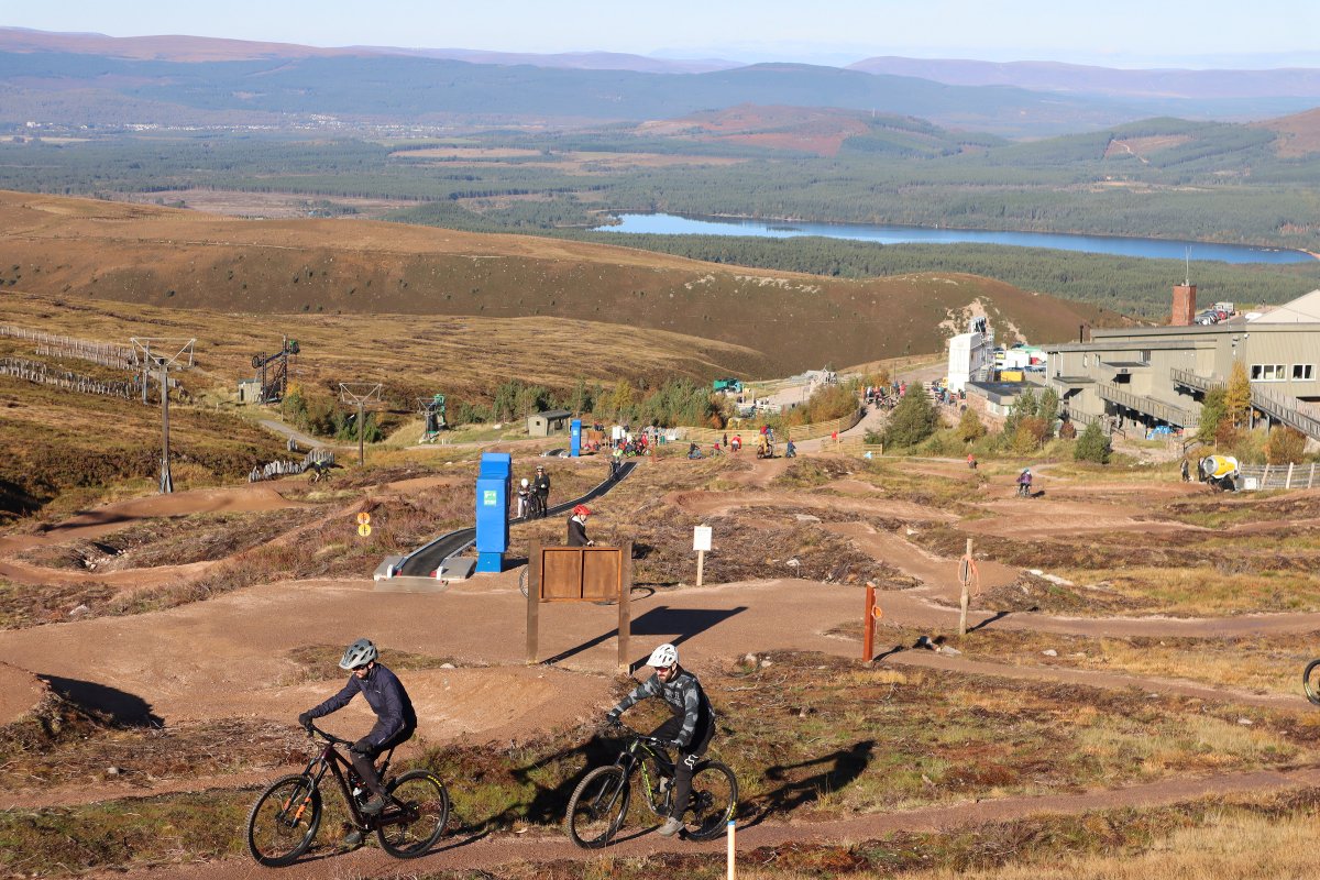 💙We just love this view from our new mountain bike trails, down to Loch Morlich and beyond. Find out more and book online - pulse.ly/4ntujx0l6m