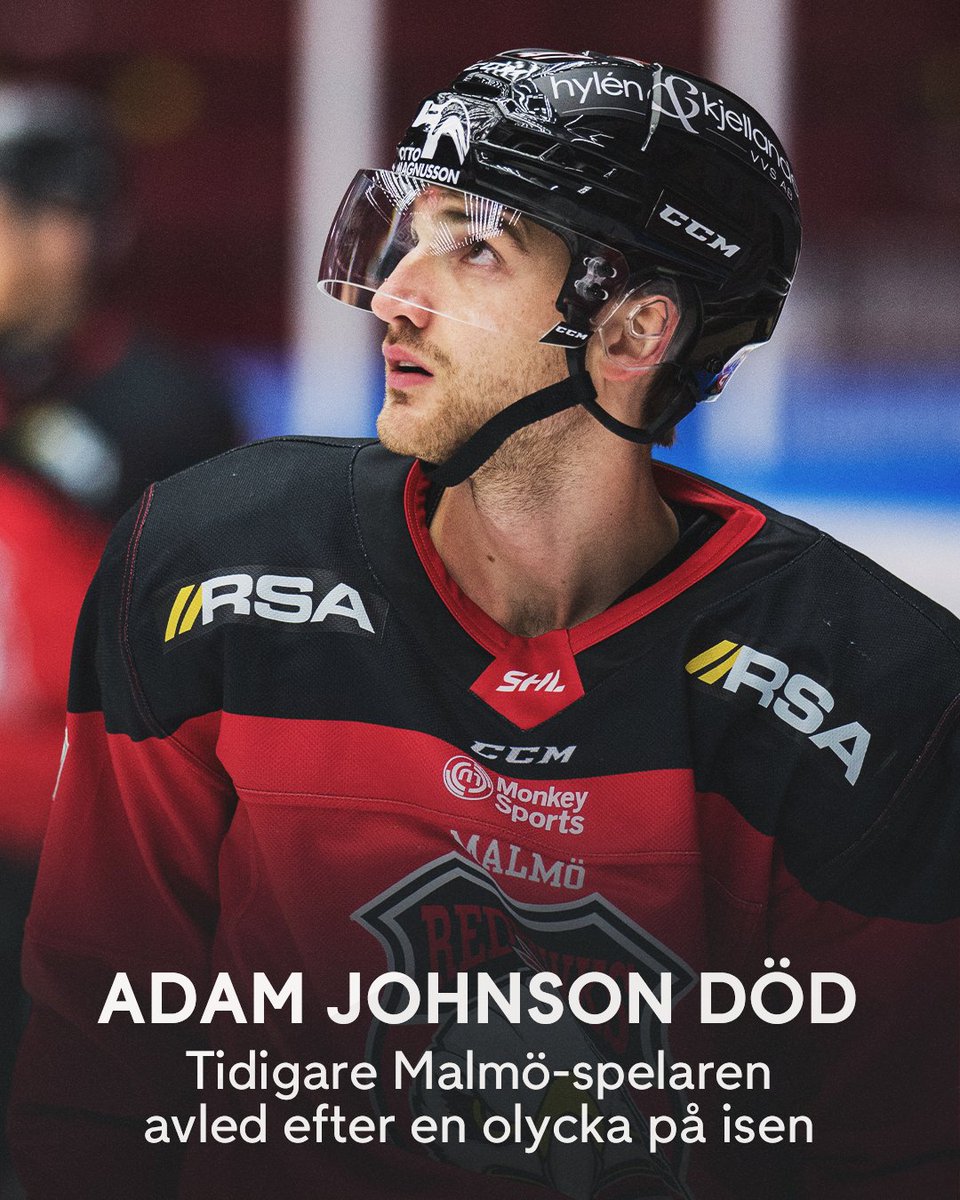 Adam Johnson har under natten avlidit efter en olycka på isen. I en match mellan hans klubb Nottingham Panthers och Sheffield Steelers fick Johnson en skridskoskena mot halsen. Matchen avbröts och han fördes till sjukhus men hans liv gick inte att rädda.