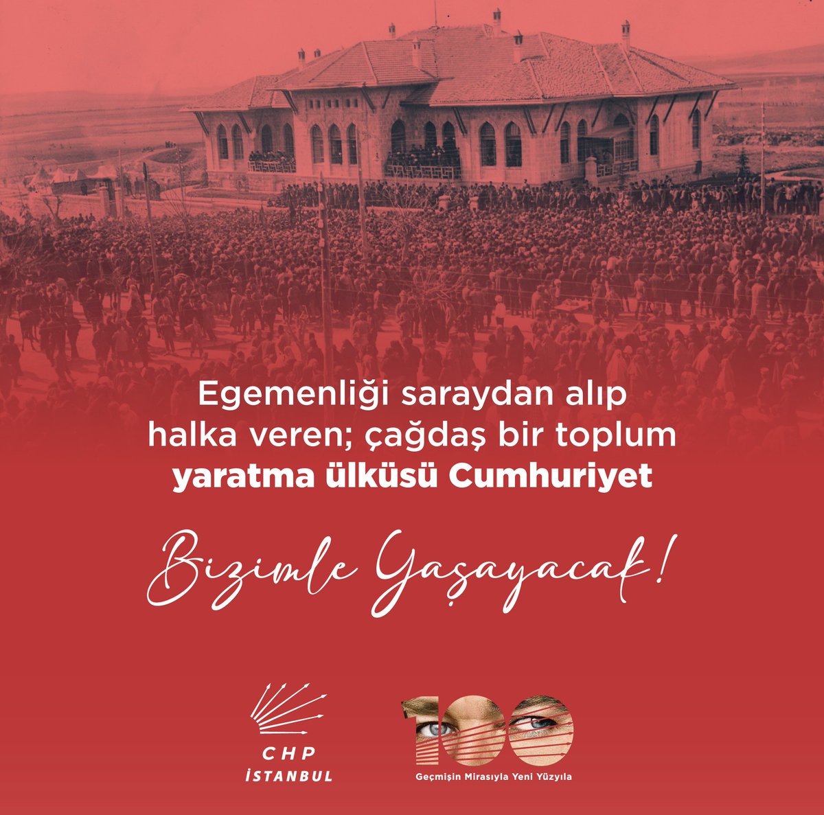 Egemenliği saraydan alıp halka veren; çağdaş bir toplum yaratma ülküsü Cumhuriyet #BizimleYaşayacak