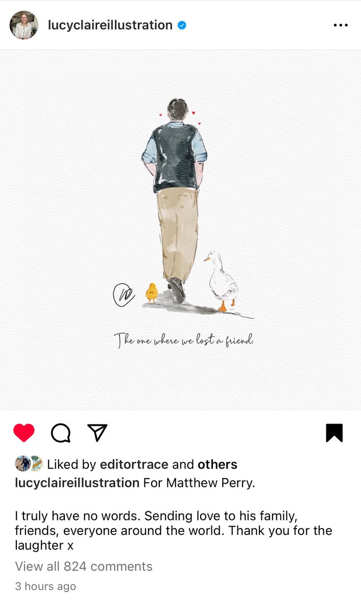 I still can’t believe it. Thank you Matthew for all the laughter. Illustration by Lucy Claire on insta.