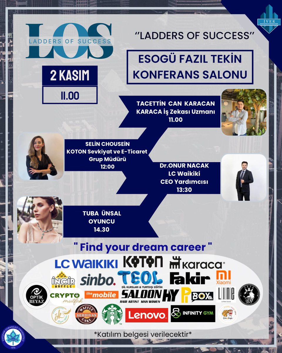Değerli İVEK ailesi, bu sene ilki düzenlenecek olan 23-24 döneminin açılış etkinliği ile karşınızdayız🥳
✨LOS '' Ladders of Success''✨
Etkinliğimiz PERŞEMBE günü saat 11.00'da ESOGÜ İİBF FAZIL TEKİN KONFERANS SALONU’NDA gerçekleştirilecektir.
Etkinlik günü görüşmek üzere.