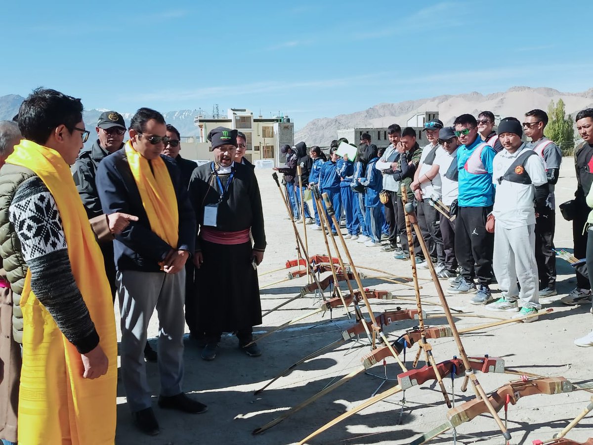 jtnladakh's tweet photo. Archery Association of Ladakh (AAL) organised a two-days State Level tournament and selection trial in Leh for the national tournament to be held in Ayodhya UP. MP JTN, the President of the AAL, assured full support to the archers, showcasing Ladakh's dedication to the sport. https://t.co/AR0xpwxnwx
