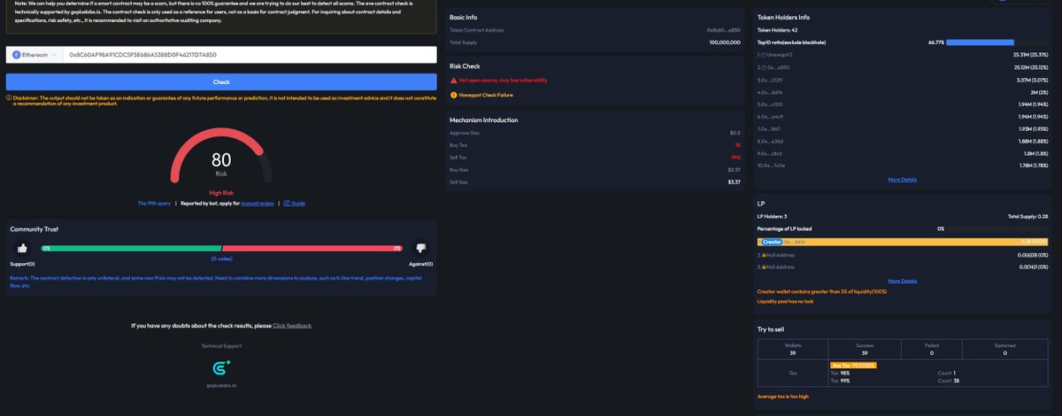 Xavier01513221's tweet photo. For an account that frequently creates tokens, the tokens  $🤯 created can't be sold. Be careful of scams.
@Hannahcoineth https://t.co/dlr5qNhaAO