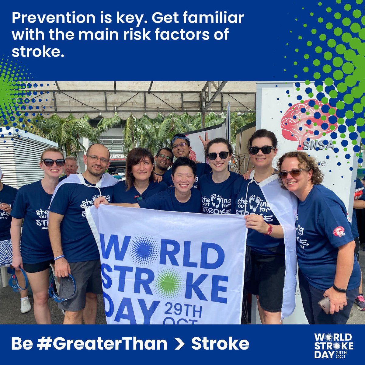 Today is the #worldstrokeday 90% of the stroke risk factors are modifiable. Go outside and stay active. #greaterthan ⁦@MarinaCharala⁩ ⁦@KhimKwah⁩ ⁦@DrAsyraf⁩ ⁦@BelsonSarah⁩ ⁦@Ahmednasr_Neuro⁩