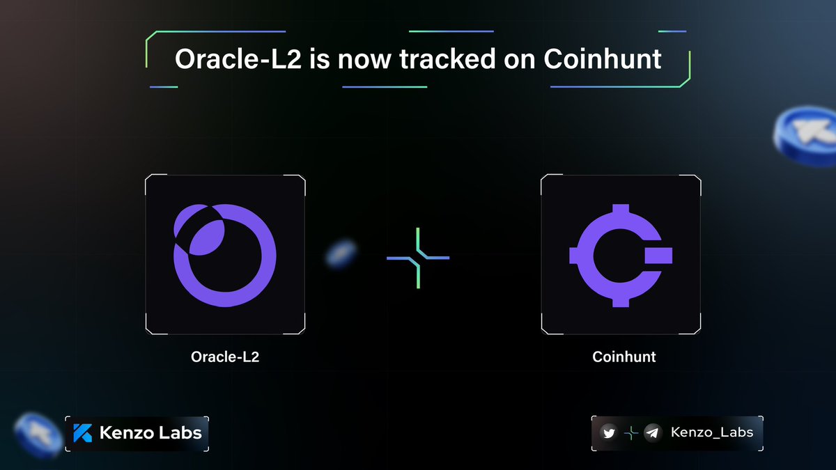 Kenzo_Labs's tweet image. 🥳 @oracle_l2 is now tracked on @CoinhuntCC ..!

#OracleL2 - Revolutionizing Decentralized Finance with zK Roll-up and Layer-2 Technologies.

Let’s Keep Building Together 

#Presale #Launch #Oracle #Pinksale