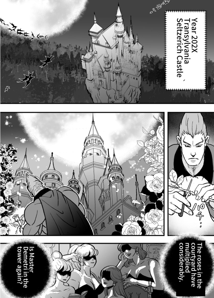 「Flowers for the Moon(1/3) Demetri comics. 🧛🌹It looks like」せんしゃ（げんまい）🦇の漫画