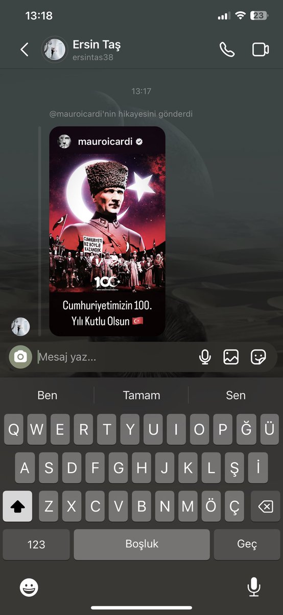 Kocam İcardi’yi sevmem için onun Türkiye ve cumhuriyet adına yaptığı paylaşımları sıralıyor doğru yerden oynadın kral djddbdbdb #Icardi