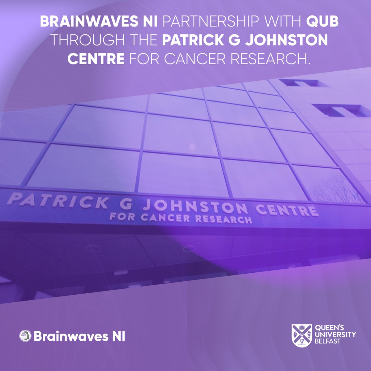 🤝💜 Brainwaves NI's enduring partnership with Queen's University's Patrick G Johnston Centre for Cancer Research is the heart of our mission. Together, we stride towards progress in the fight against brain tumours. 🧠🔬 #BrainwavesNI #ResearchAlliance