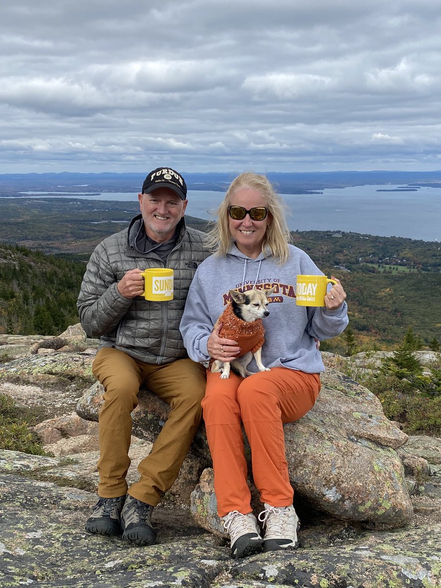 jinasimmons's tweet photo. #SundayTODAY 
Kurt, Jina and little Wilson at the summit of Cadillac Mountain at Acadia National Park in Maine. https://t.co/tL1tOvOiaE
