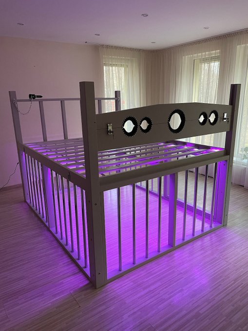 i need one of these beds lmao. id love to keep my submissive male pets under there, and only bring them