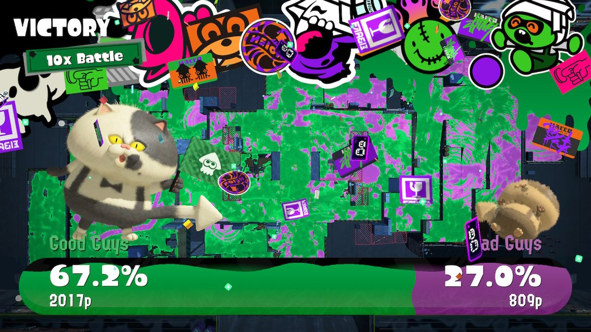 Cute_Joshy's tweet photo. Not a bad way to get your first win bonus of the day !
#Shiver #TeamShiver #Zombie #TeamZombie
#SplatFest #Splatoon3 #NintendoSwitch https://t.co/iUcAWYWrSB