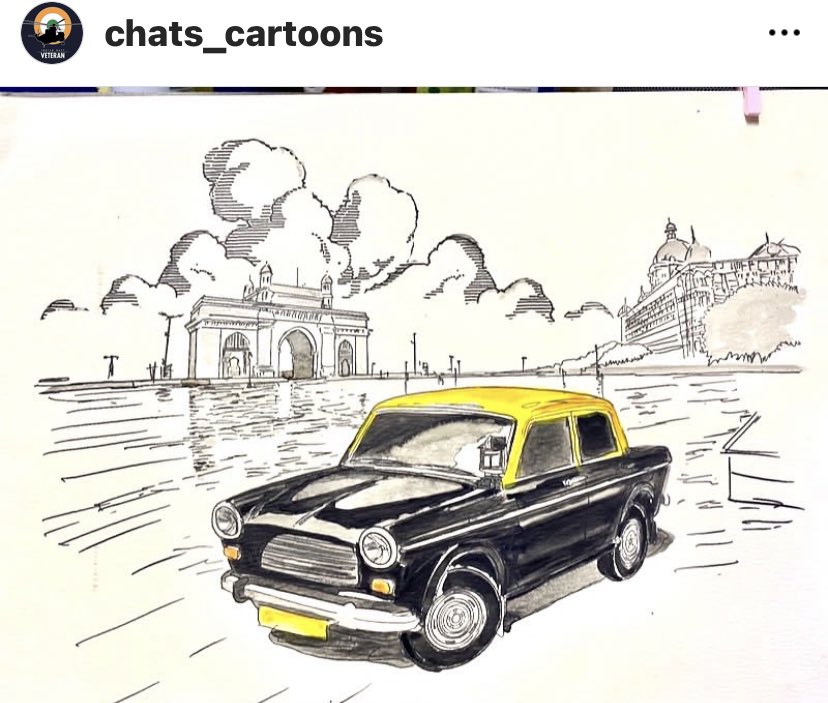 chatterjeea330's tweet photo. last day officially of Padmini Taxi famously known as “Kali Peeli”.
The iconic Kali Peeli bids a painful adieu for many Mumbaikars. My sketch made a couple of years ago.
#mumbai #kalipeeli #mumbaitaxi #taxi #icon_of_Mumbai #maharashtranews #penandink #inktober2023 https://t.co/9E0epDSG8J