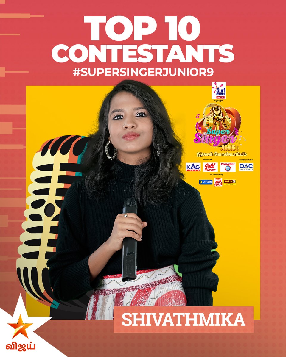 vijaytelevision's tweet photo. Top 10 Contestants #SuperSingerJunior9 #Shivathmika #Sadhana #RichaSyjan #MeghnaSumesh https://t.co/j9fscIZz8H
