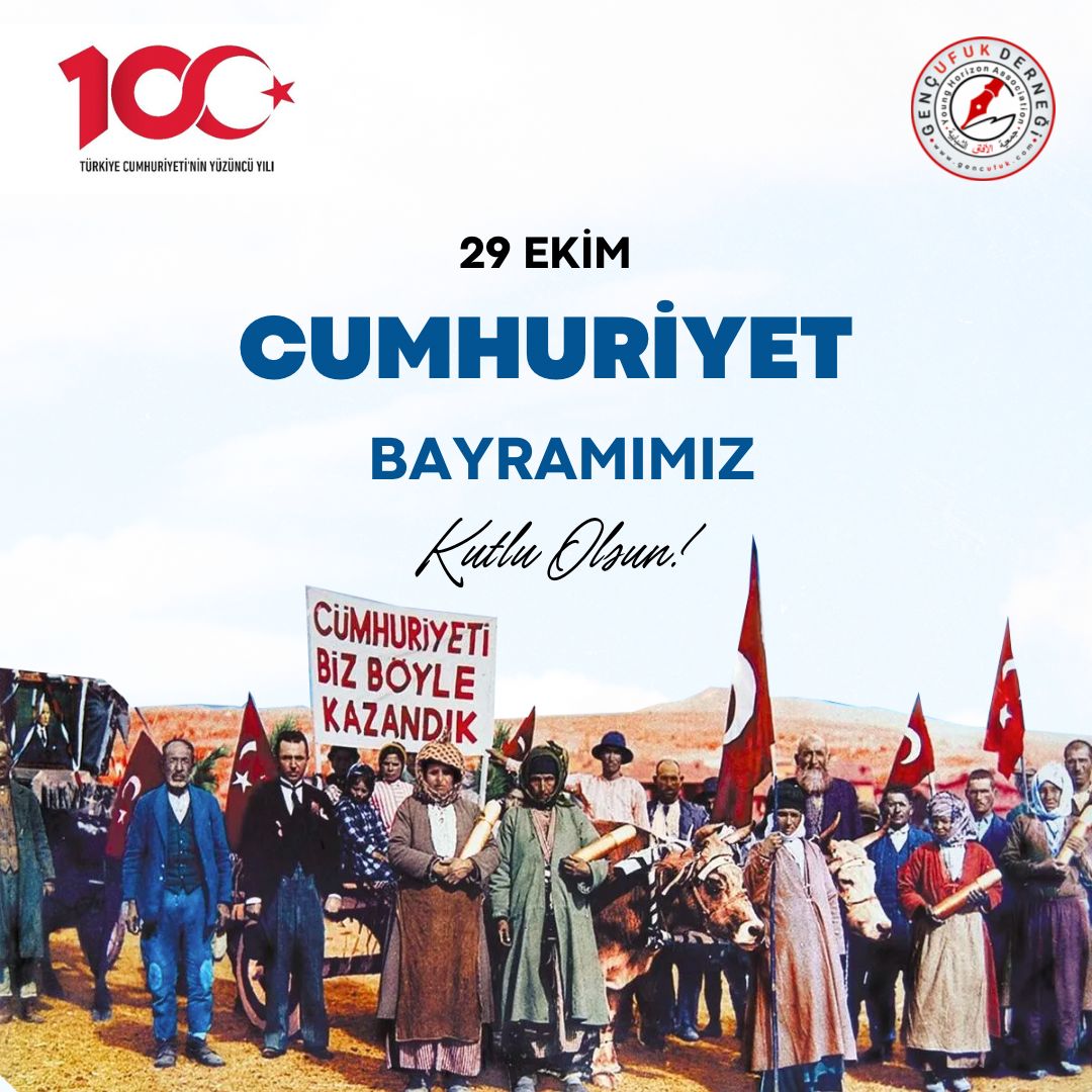 Cumhuriyetimizin 100. Yılı Kutlu Olsun 🇹🇷 Bu toprakları bize yurt kılan Kahraman Ecdadımızı ve Aziz Şehitlerimizi rahmetle ve duayla yâd ediyoruz. Hep Birlikte Nice 100 Yıllara... #29Ekim #TürkiyeYüzyılı