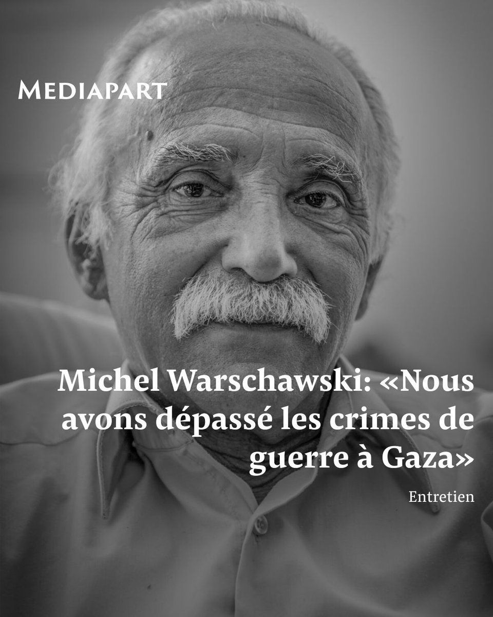 Mediapart's tweet photo. Pour l’écrivain et journaliste israélien Michel Warschawski, Israël est en train de perpétrer « un crime contre l’humanité » dans la bande de Gaza. Il dénonce aussi la médiocrité du débat politique en France. https://t.co/PU9GnHhwxU https://t.co/nk5iOj1dpt