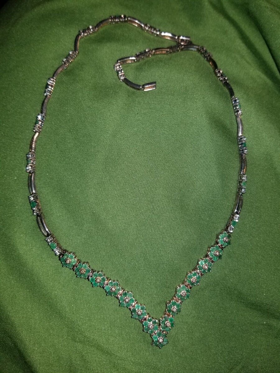 ebay.com/itm/2854845365… #sterlingsilver #forsale #emeralds #whitetopaz #jewelry