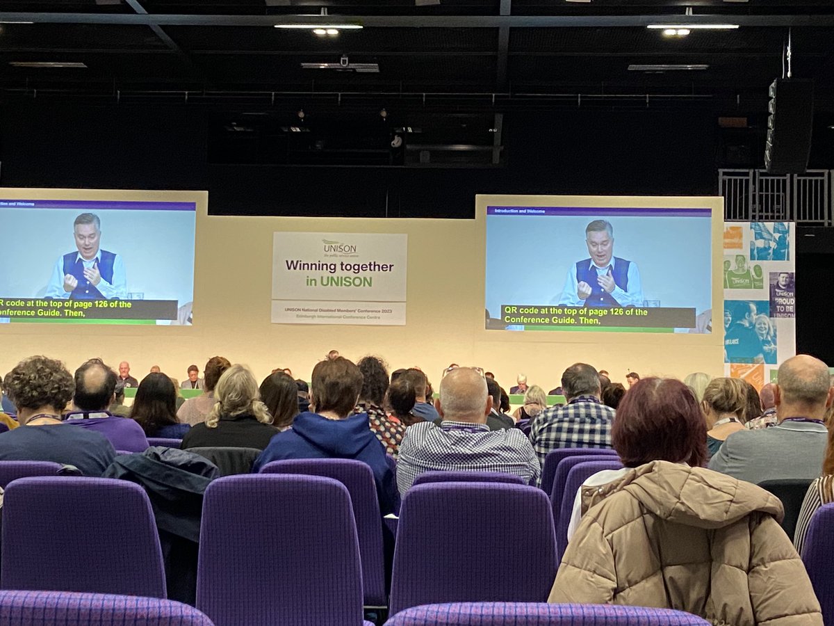 UnisonWMFS's tweet photo. First session ongoing at Unison Disabled Members Conference. Some great discussion on neurodiversity and the difference reasonable adjustments can make #UDMC23 https://t.co/2GJ9CWxaUs