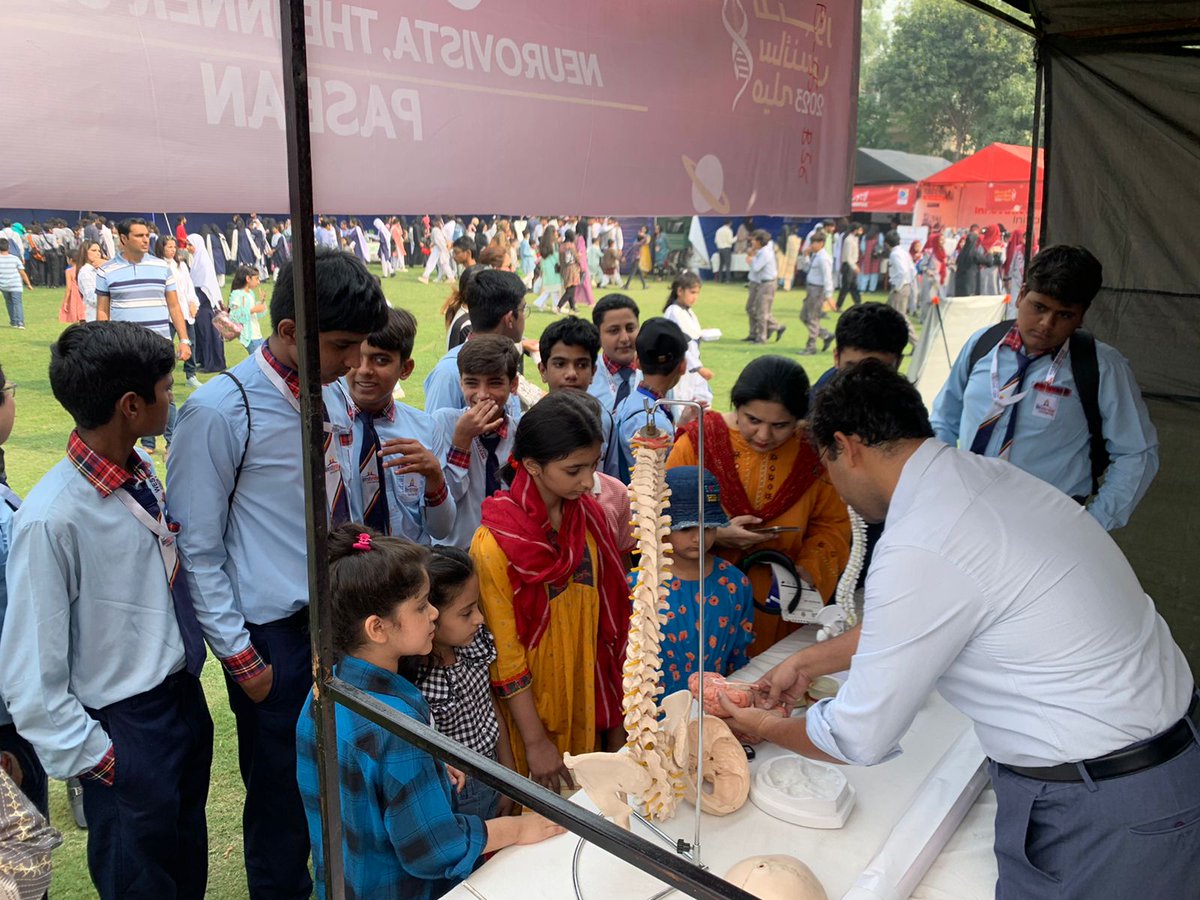 PASBAN_Group's tweet photo. Step into the mind-bending world of neuroscience at the Lahore Science Mela!
PASBAN's NeuroVista stall is your gateway to a thrilling journey through the wonders of the brain.
#LahoreScienceMela #NeuroVista #UnlockingTheMind #MedTwitter https://t.co/UCUmPAirrg