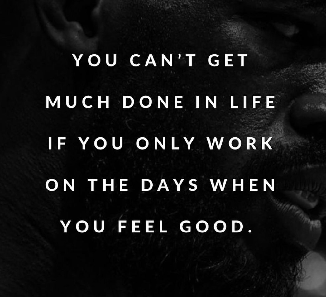 GM GM GM
 We all have days when just aint feeling it!
 We don't want to get out of bed ,don't want to excercise ,don't want to go to work ,etc. ,and everything is a real fucking drag!!!

💥Those days are when its MOST important to dig deep and keep grinding💥

#PushYourself