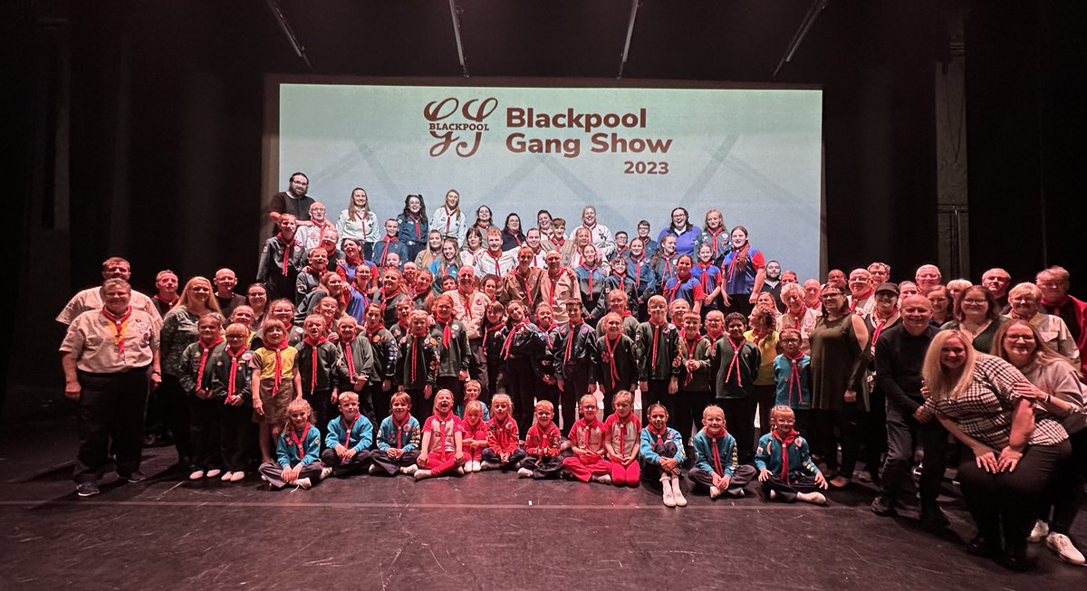 Here we are! The cast and crew of Blackpool Gang Show 2023! ❤️ We are so proud of everyone involved. Here’s to next year’s show! Watch out for more details 👀