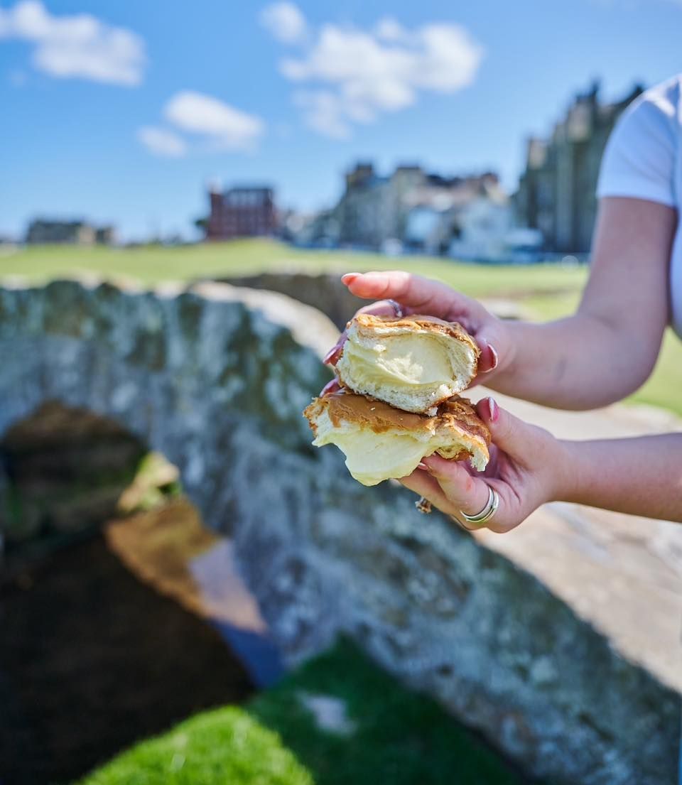 The perfect partner for your Sunday stroll, the famous fudge donut from Fisher &amp; Donaldson 😋

Tell us in the comments below what your favourite item is off of Fisher &amp; Donaldson menu! 🍰 🍪 🍩

| Shop | Play | Indulge | Stay |
#LoveStAndrews #ScotlandLovesLocal #FudgeDonut