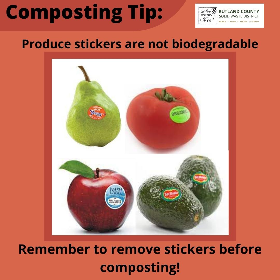 Hey everyone, did you know that produce stickers aren't biodegradable? 🤔 Make sure to remember to remove those pesky stickers before composting! 🧐 Let's help protect the environment and be a bit more mindful. 😊 #ProduceStickers #Composting #ProtectTheEnvironment #BeMindful