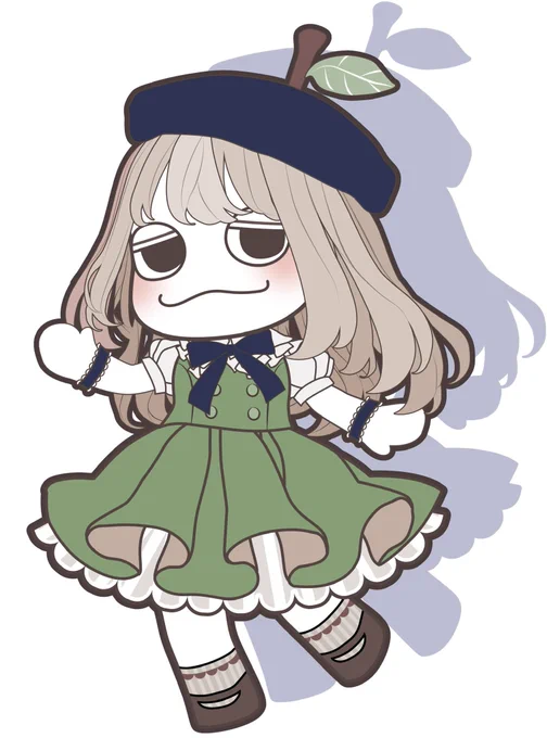 おはようご挨拶絵の為に描きました カラーリングして遊ぶよ うちのゆるいキャラ りんごちゃんです #イラスト #絵柄が好みって人がいればいいなぁ #ゆるいキャラ #ゆるいイラスト #ゆるい絵 #ベジェ #お絵描き