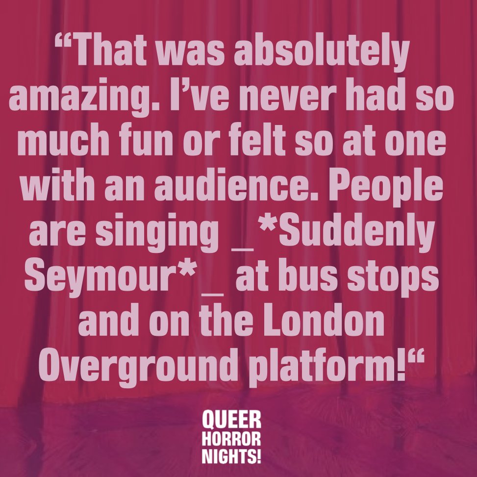TokenHomo's tweet photo. Who said 'cinema' should be quiet...?

Thanks again to our incredible cast @kingloosewillis   #CoKendrah, our 'skid row' squad of volunteers, and the entire team @riocinema. And of course, to our utterly amazing audience 🙌 🪴❤️‍🔥

#QueerHorrorNights
@TokenHomo ❤︎ @lastframeclub https://t.co/CVISJiLj5x