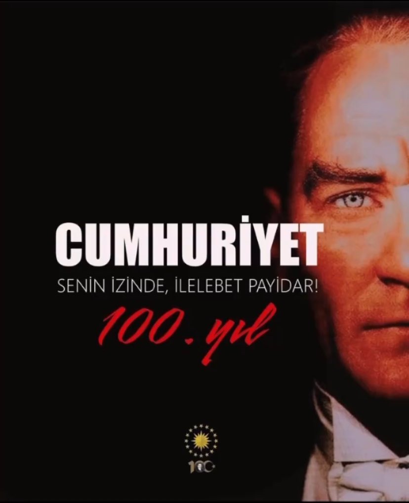 Varlığım Türk varlığına armağan olsun. 
Ne mutlu Türküm diyene!
İyi ki Cumhuriyet İyi ki Hürriyet.
 #100YAŞINDA #Cumhuriyetimizin100YılıKutluOlsun