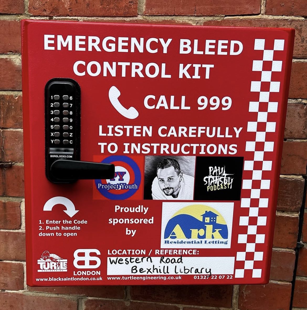 DID YOU KNOW? In #sussex there are 4 Bleed Cabinets. These are all accessible 24/7 for ANY #emergency relating to a Catastrophic Bleed 🩸 Locations: #Hastings #Bexhill #Worthing #Crawley #savealife #stopthebleed #bleedcontrolkit