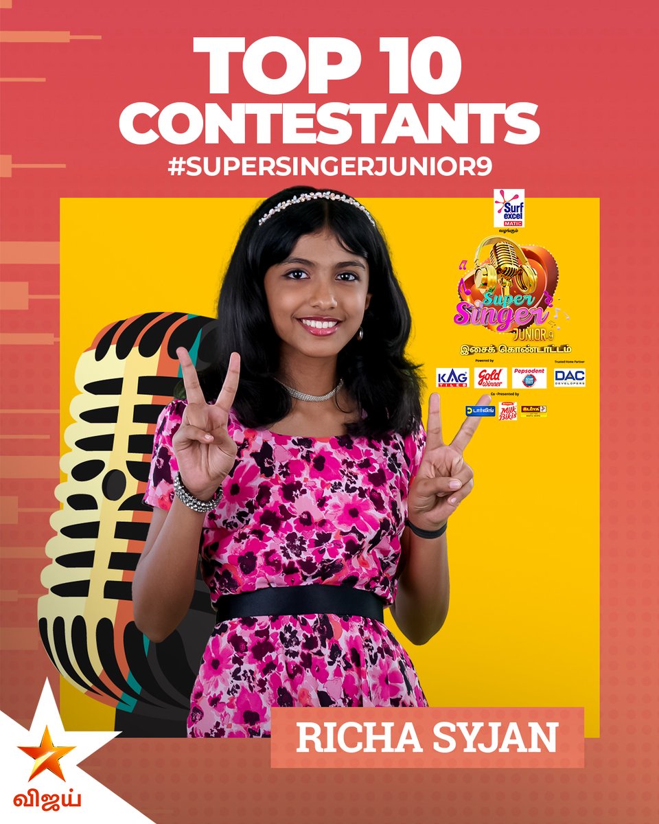 vijaytelevision's tweet photo. Top 10 Contestants #SuperSingerJunior9 #Shivathmika #Sadhana #RichaSyjan #MeghnaSumesh https://t.co/j9fscIZz8H