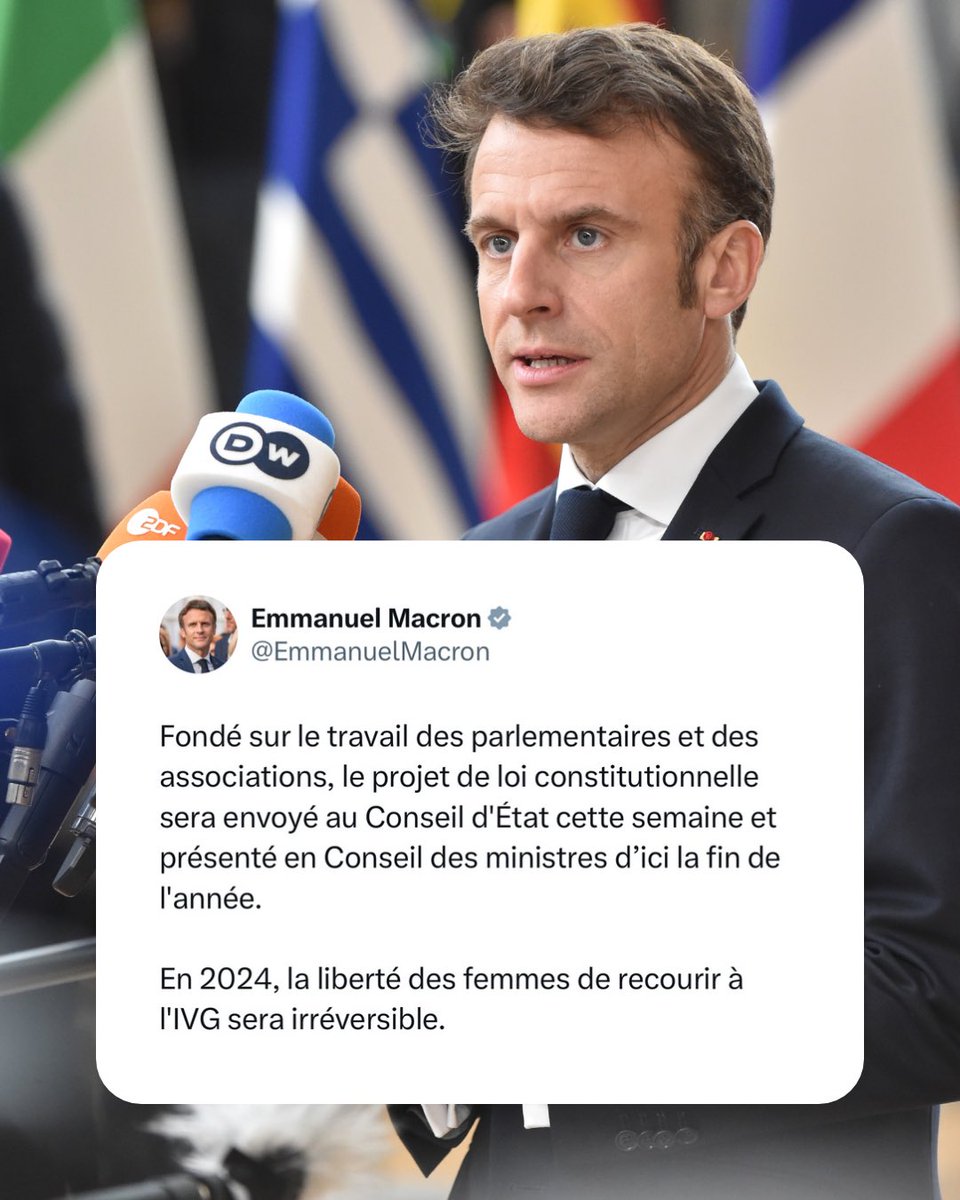 Ensemble_UE's tweet photo. Alors que le droit à l’IVG est menacé partout en 🇪🇺, @emmanuelmacron fait une annonce forte pour notre pays. 

Au niveau européen, nous souhaitons inscrire ce droit dans la charte des droits fondamentaux de l’UE. https://t.co/O2mZMx3DZK