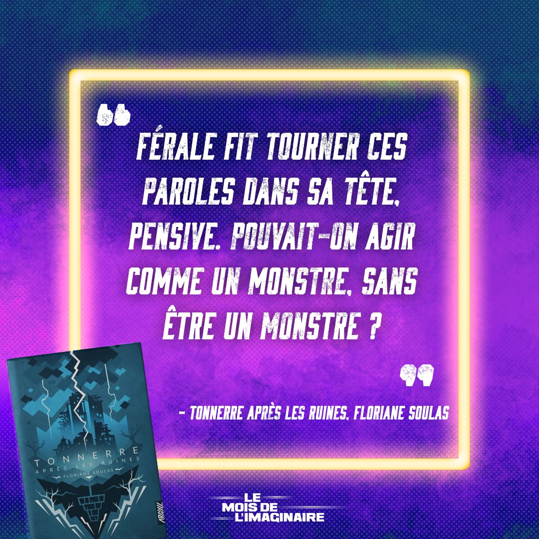Aujourd'hui on voulait vous parler d'un livre ébouriffant qui place la figure du monstre au centre de sa trame pour mieux en cerner les contours et en analyser l'essence ! Ce livre électrisant, c'est #TonnerreaprèslesRuines de Floriane Soulas, à retrouver chez @ArgyllEditions ⚡️