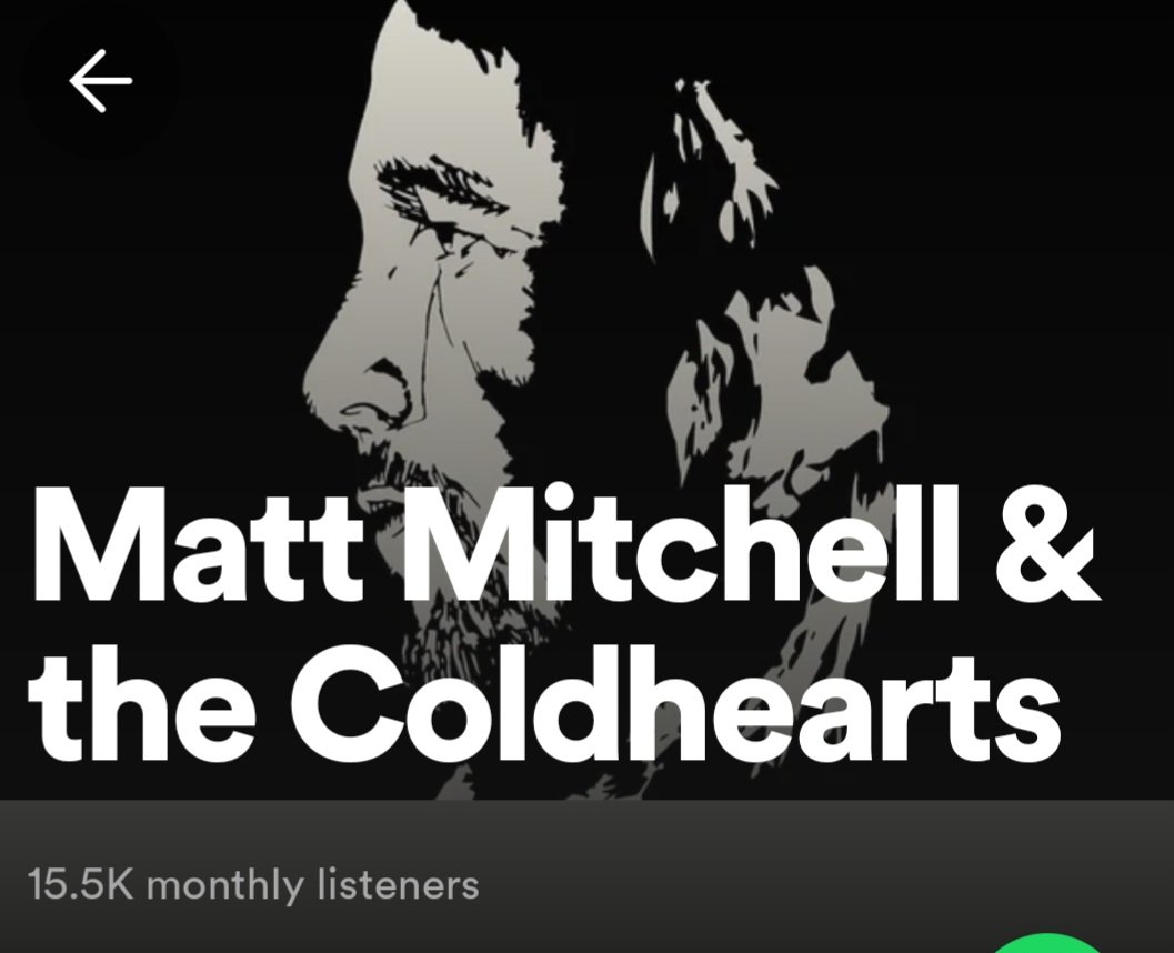 Looks like people are catching on. 

No label, no paid PR, just organic hard work, belief and great songs! 

Check out the latest album 'Mission' on <a href="/Spotify/">Spotify</a> here:

open.spotify.com/artist/59LOC00…

#mattmitchellandthecoldhearts