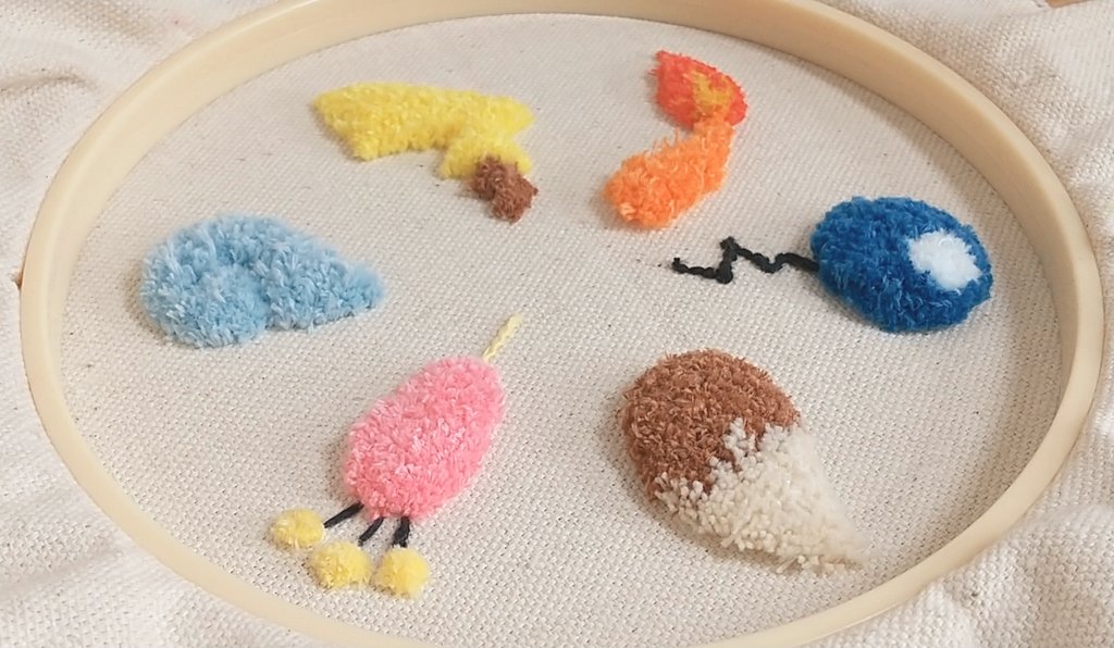 drop2861's tweet photo. ポケモンのしっぽ
 #フリステ  #刺繍  #ハンドメイド https://t.co/LUDYCqjd9a
